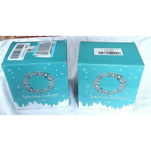 2 Garland Ropes Sage & White Berries 4 Ft Ea Battery Lighted Party Wedding New - Picture 7 of 8